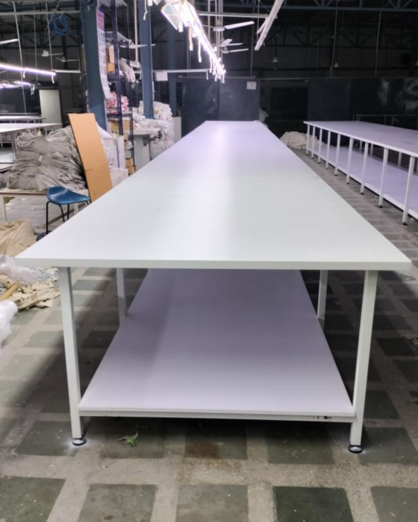 Heavy-duty industrial cutting table for garment and fabric factories by National Fabricators