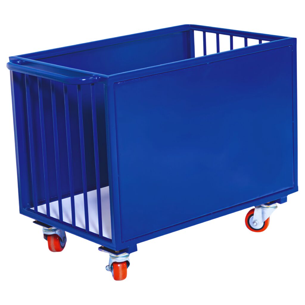 Fabric Trolley T-036 with Solid Metal Panels and Caster Wheels