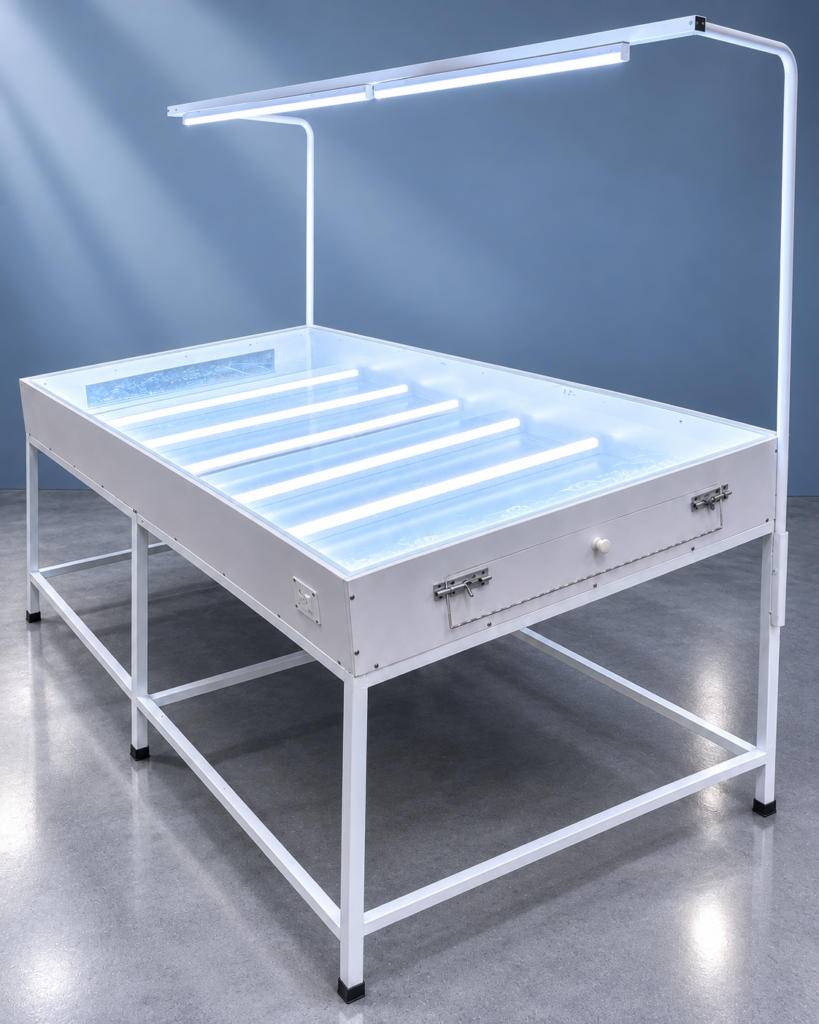 Inspection Table IT-007 with LED lighting for garment inspection